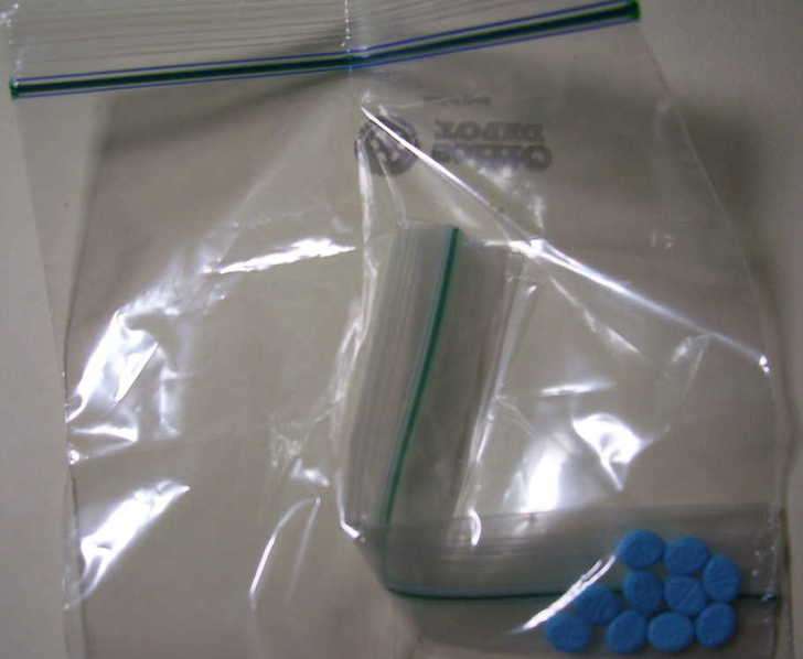The Adderall pills themselves in plastic bags