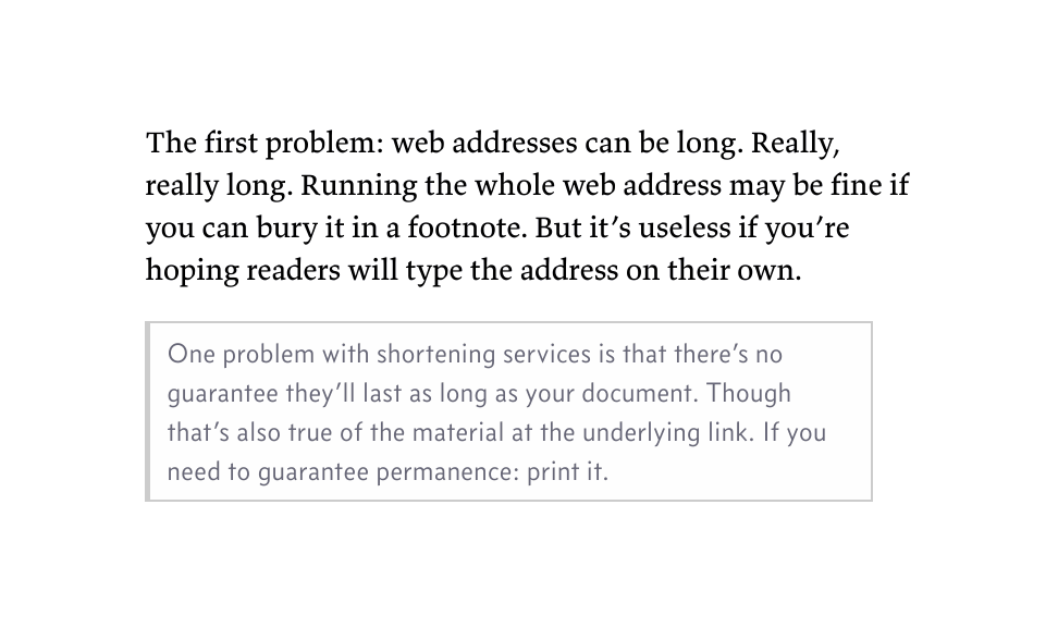 The same margin note, on a narrow window: it now appears as a pop-in block element, but expanded without the user needing to click (as they would in Tufte-CSS).