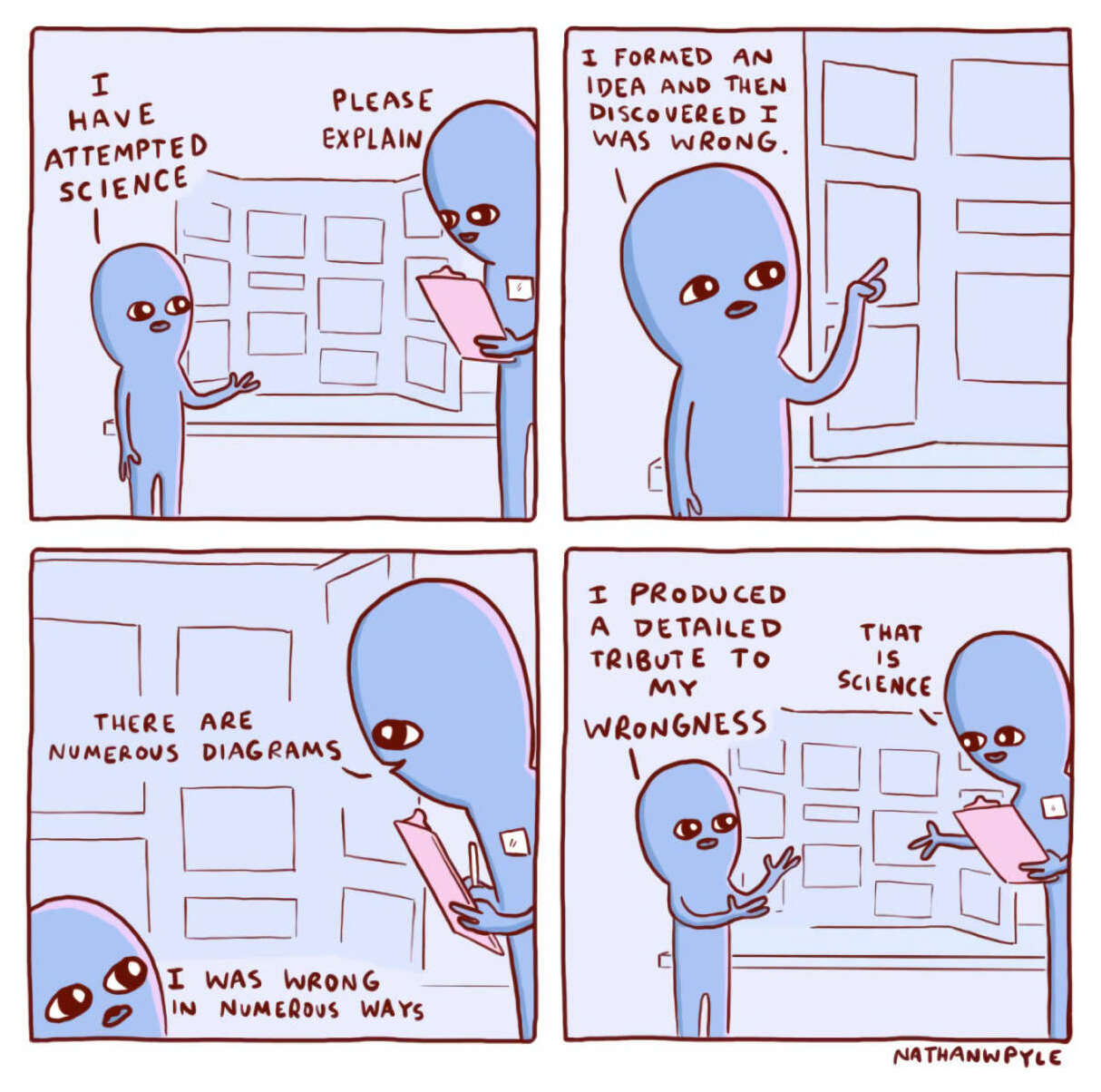 “I have attempted science” (Nathan W. Pyle, Strange Planet 2019)