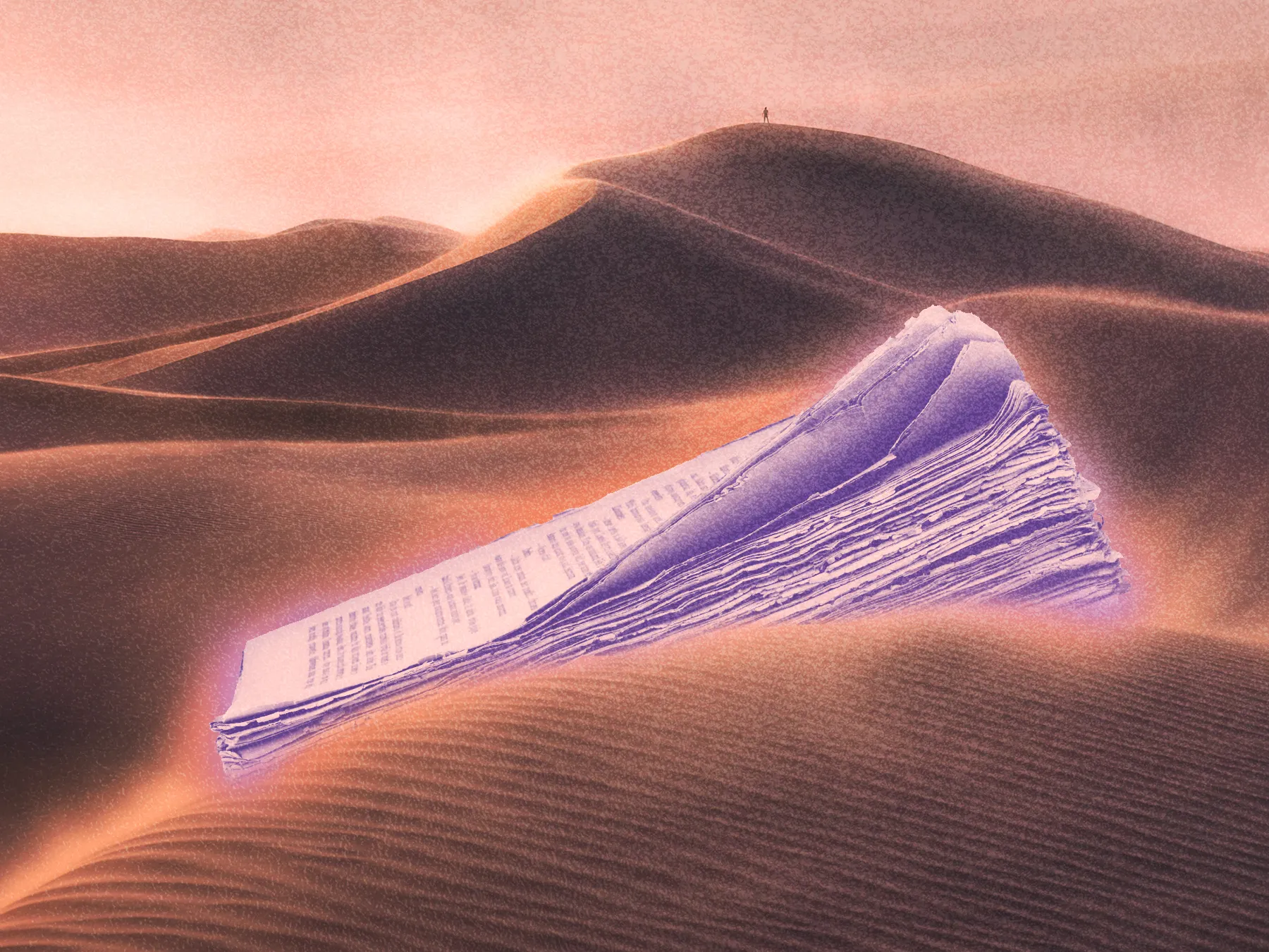 An old script lying in a desert.