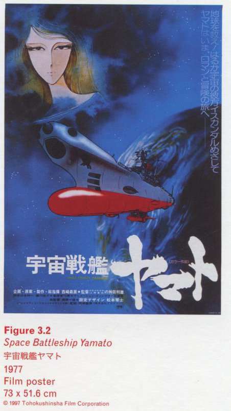 Caption right: Space Battleship Yamato, 1977, Film poster, 73 × 51.6 cm