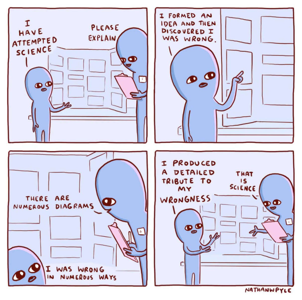 “I have attempted science” (Nathan W. Pyle, Strange Planet 2019)