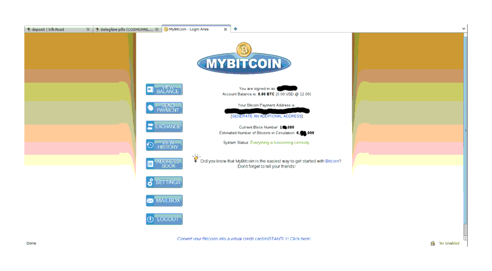 MyBitcoin deposit interface